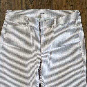 Old Navy Burgundy and White Striped Pixie Pants